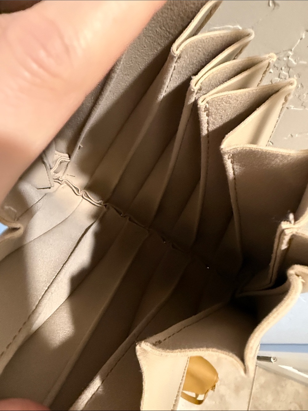Melie Bianco Carrie Bone Pleated Vegan Leather Shoulder Bag - Picture 5 of 10